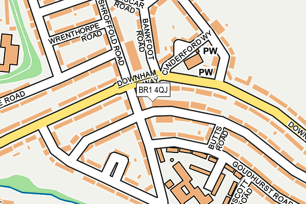 BR1 4QJ map - OS OpenMap – Local (Ordnance Survey)
