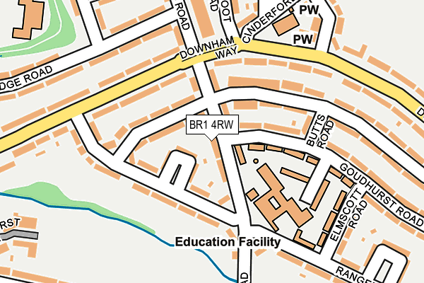 BR1 4RW map - OS OpenMap – Local (Ordnance Survey)