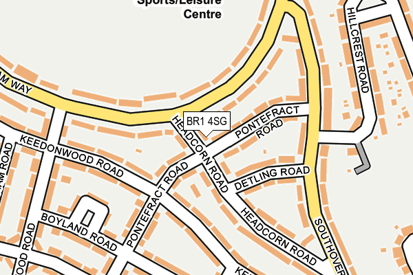 BR1 4SG map - OS OpenMap – Local (Ordnance Survey)