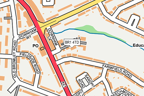BR1 4TD map - OS OpenMap – Local (Ordnance Survey)