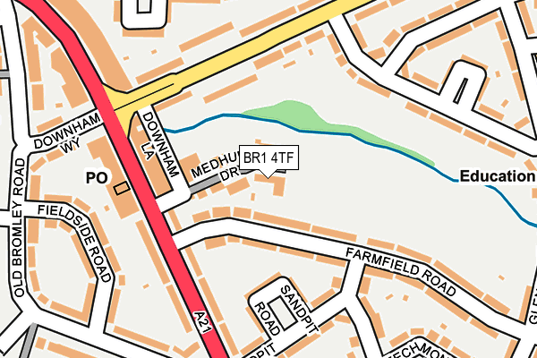 BR1 4TF map - OS OpenMap – Local (Ordnance Survey)