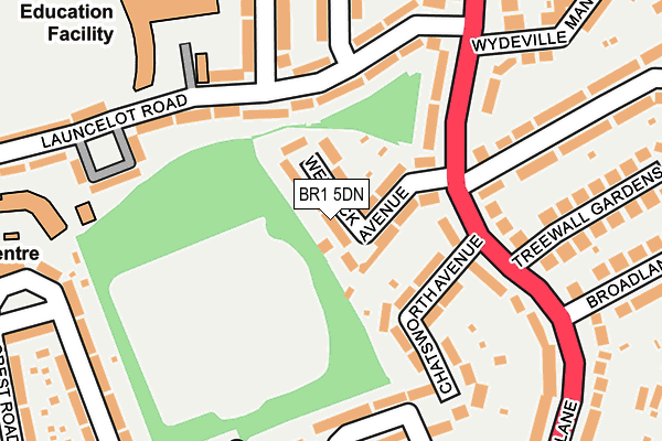 BR1 5DN map - OS OpenMap – Local (Ordnance Survey)