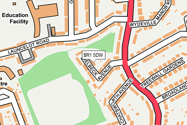 BR1 5DW map - OS OpenMap – Local (Ordnance Survey)