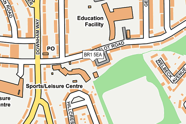 BR1 5EA map - OS OpenMap – Local (Ordnance Survey)