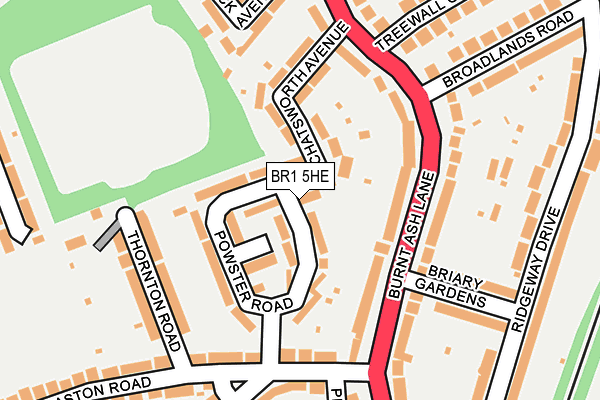 BR1 5HE map - OS OpenMap – Local (Ordnance Survey)