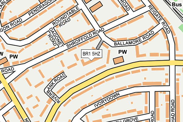 BR1 5HZ map - OS OpenMap – Local (Ordnance Survey)