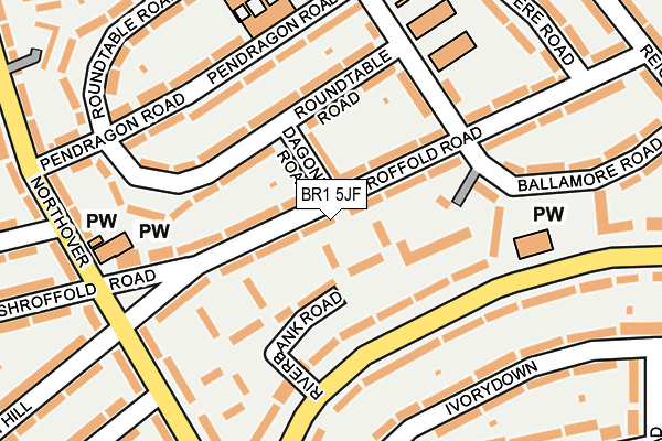 BR1 5JF map - OS OpenMap – Local (Ordnance Survey)