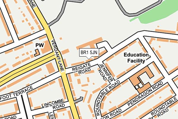 BR1 5JN map - OS OpenMap – Local (Ordnance Survey)