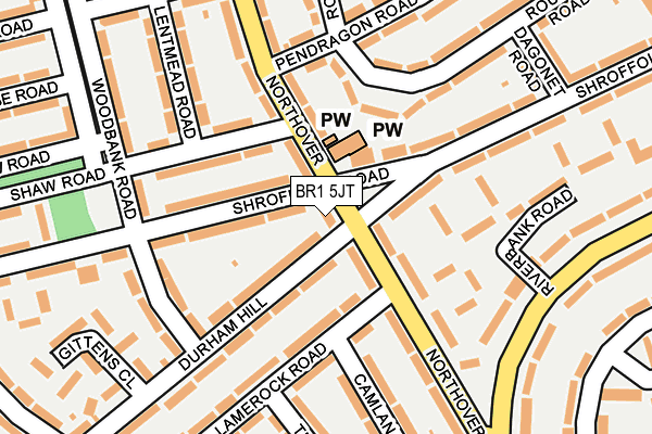 BR1 5JT map - OS OpenMap – Local (Ordnance Survey)