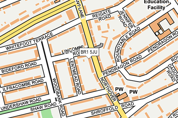 BR1 5JU map - OS OpenMap – Local (Ordnance Survey)
