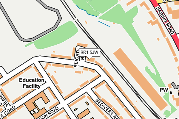 BR1 5JW map - OS OpenMap – Local (Ordnance Survey)