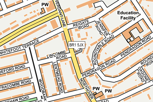 BR1 5JX map - OS OpenMap – Local (Ordnance Survey)