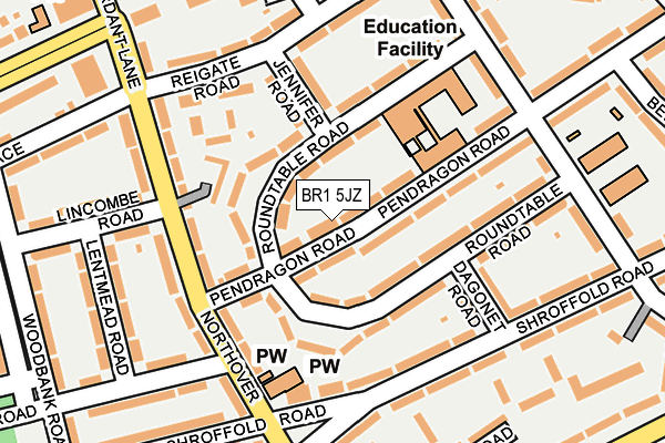 BR1 5JZ map - OS OpenMap – Local (Ordnance Survey)