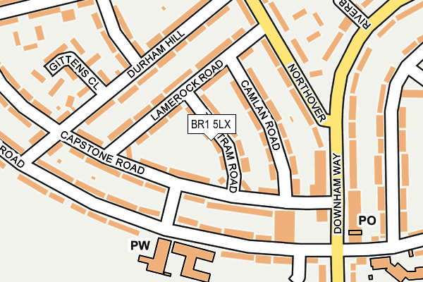BR1 5LX map - OS OpenMap – Local (Ordnance Survey)