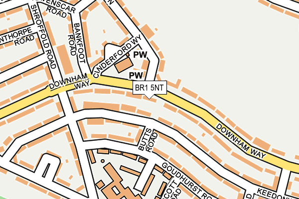 BR1 5NT map - OS OpenMap – Local (Ordnance Survey)