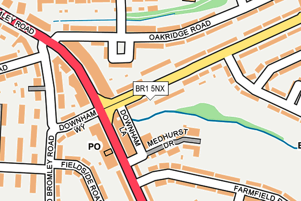 BR1 5NX map - OS OpenMap – Local (Ordnance Survey)