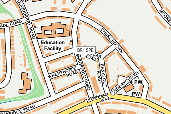 BR1 5PE map - OS OpenMap – Local (Ordnance Survey)