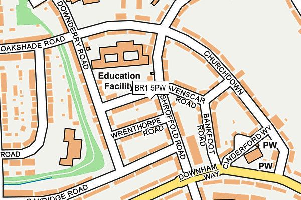 BR1 5PW map - OS OpenMap – Local (Ordnance Survey)