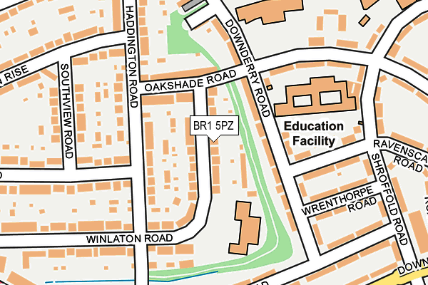 BR1 5PZ map - OS OpenMap – Local (Ordnance Survey)