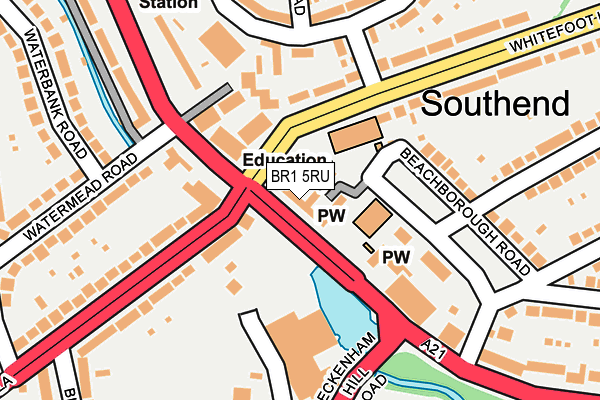 BR1 5RU map - OS OpenMap – Local (Ordnance Survey)