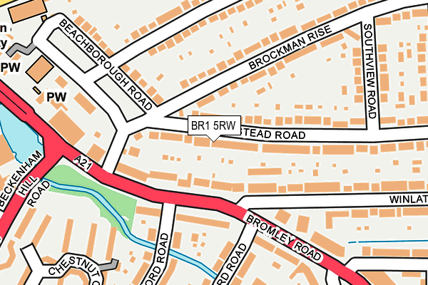 BR1 5RW map - OS OpenMap – Local (Ordnance Survey)