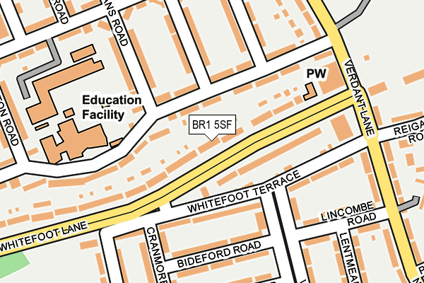 BR1 5SF map - OS OpenMap – Local (Ordnance Survey)