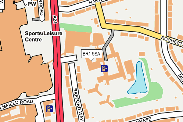 BR1 9SA map - OS OpenMap – Local (Ordnance Survey)