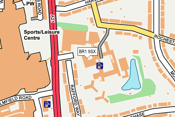 BR1 9SX map - OS OpenMap – Local (Ordnance Survey)