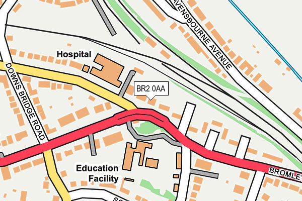 BR2 0AA map - OS OpenMap – Local (Ordnance Survey)