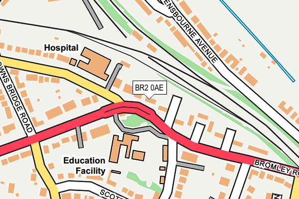 BR2 0AE map - OS OpenMap – Local (Ordnance Survey)