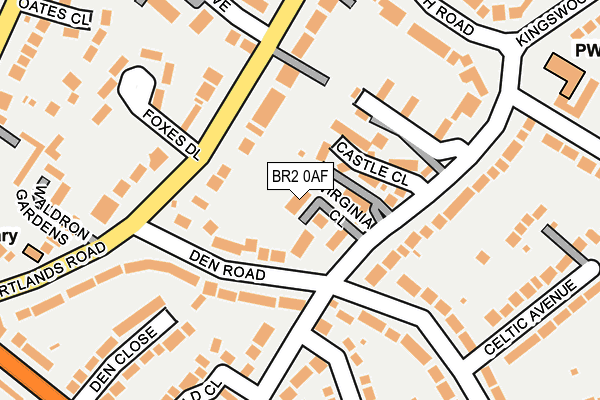 BR2 0AF map - OS OpenMap – Local (Ordnance Survey)