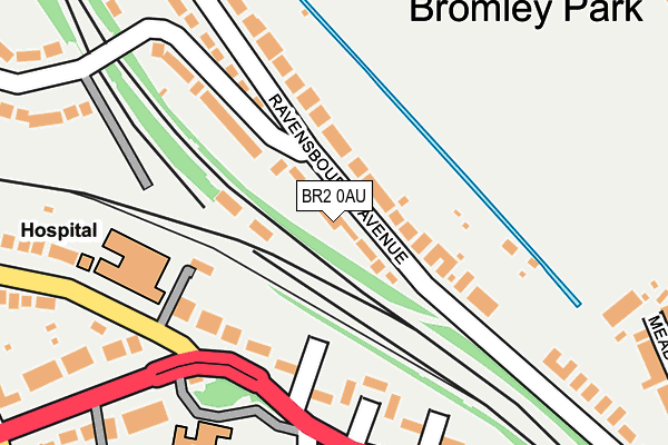 BR2 0AU map - OS OpenMap – Local (Ordnance Survey)