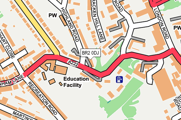 BR2 0DJ map - OS OpenMap – Local (Ordnance Survey)