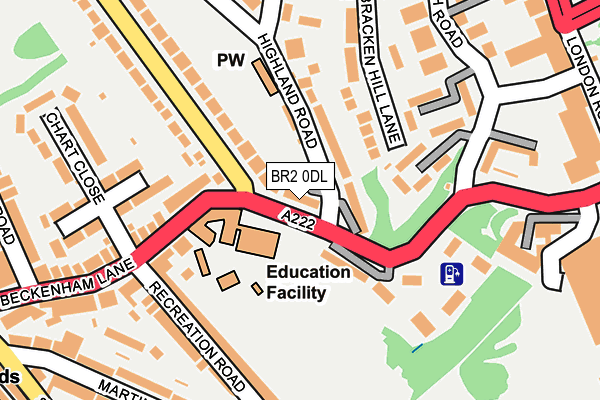 BR2 0DL map - OS OpenMap – Local (Ordnance Survey)