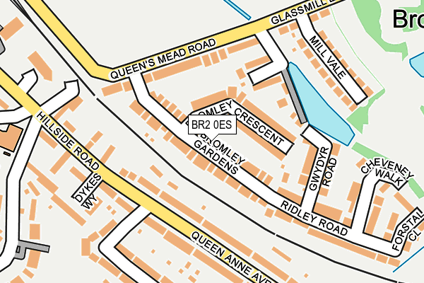 BR2 0ES map - OS OpenMap – Local (Ordnance Survey)