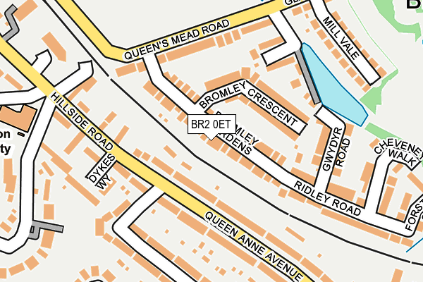 BR2 0ET map - OS OpenMap – Local (Ordnance Survey)
