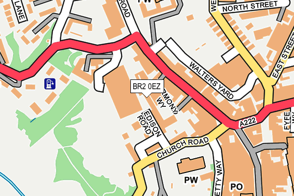 BR2 0EZ map - OS OpenMap – Local (Ordnance Survey)