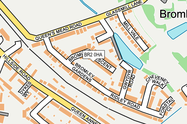 BR2 0HA map - OS OpenMap – Local (Ordnance Survey)