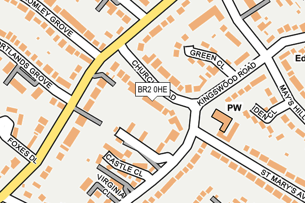 BR2 0HE map - OS OpenMap – Local (Ordnance Survey)