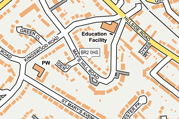 BR2 0HS map - OS OpenMap – Local (Ordnance Survey)