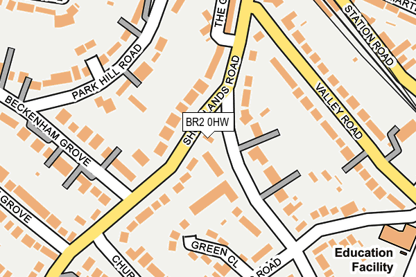 BR2 0HW map - OS OpenMap – Local (Ordnance Survey)