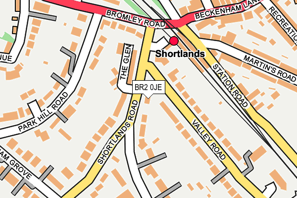 BR2 0JE map - OS OpenMap – Local (Ordnance Survey)