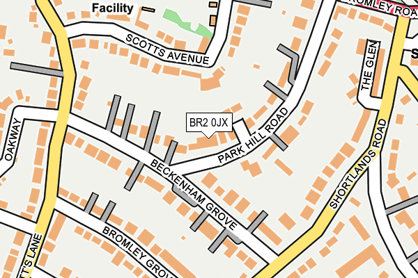 BR2 0JX map - OS OpenMap – Local (Ordnance Survey)