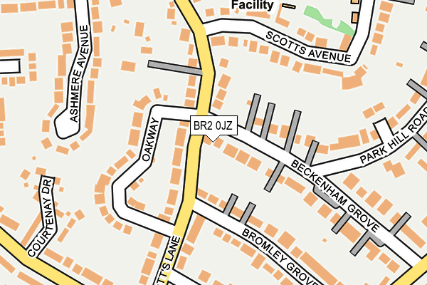 BR2 0JZ map - OS OpenMap – Local (Ordnance Survey)