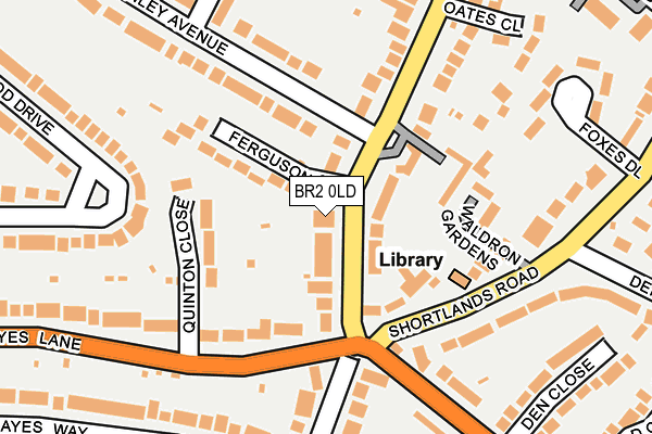 BR2 0LD map - OS OpenMap – Local (Ordnance Survey)