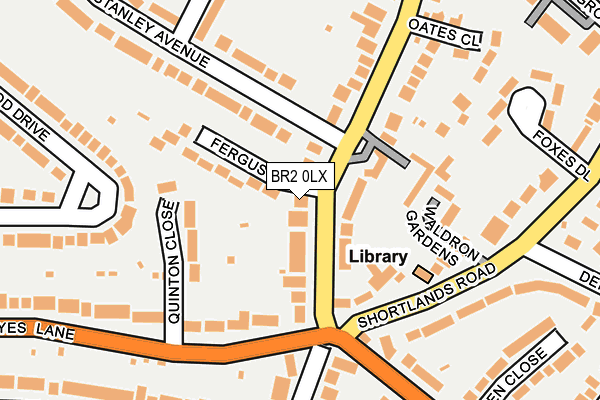 BR2 0LX map - OS OpenMap – Local (Ordnance Survey)