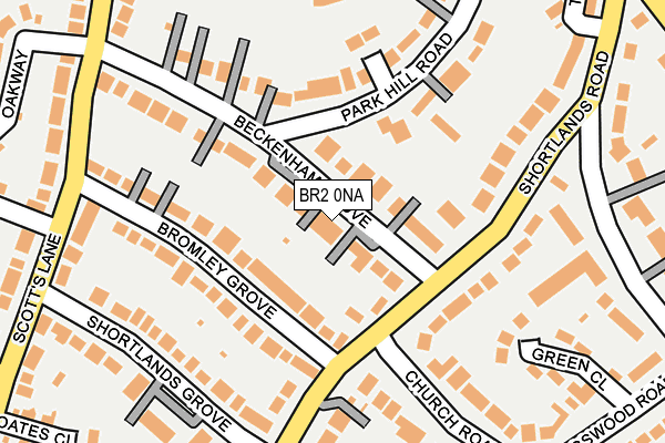 BR2 0NA map - OS OpenMap – Local (Ordnance Survey)