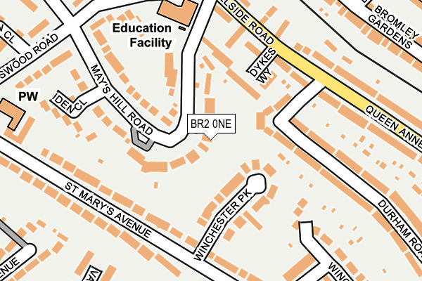 BR2 0NE map - OS OpenMap – Local (Ordnance Survey)