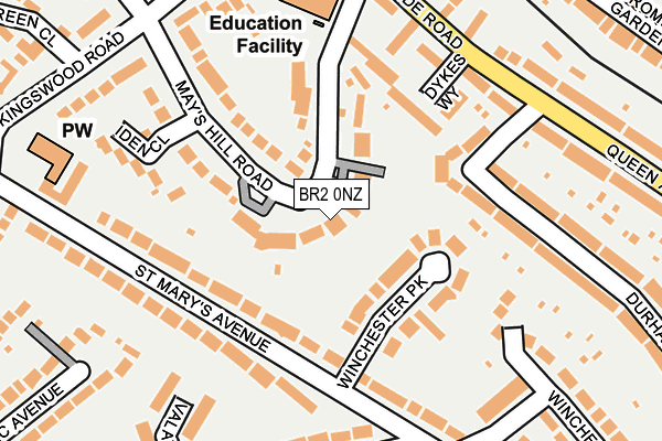 BR2 0NZ map - OS OpenMap – Local (Ordnance Survey)