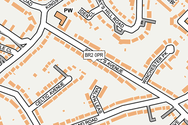 BR2 0PR map - OS OpenMap – Local (Ordnance Survey)